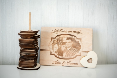 Guestbook personalizat din lemn pentru nunta - AD1010