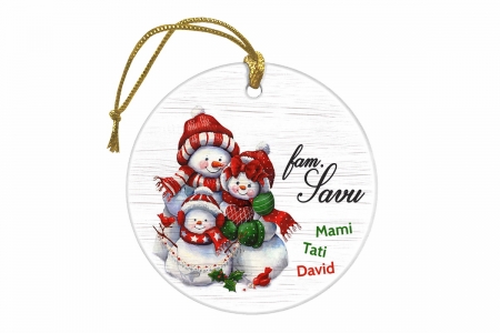 Ornament Craciun, Glob personalizat color pentru FAMILIE - GP092