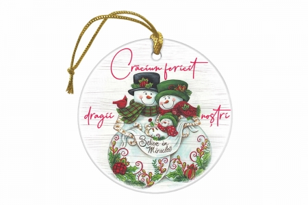 Ornament Craciun, Glob personalizat color cu CRACIUN FERICIT - GP103