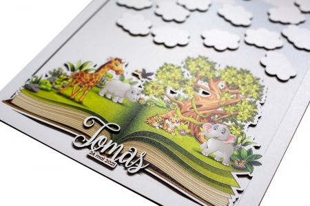 Guestbook botez lemn, Carte oaspeti - GB1040